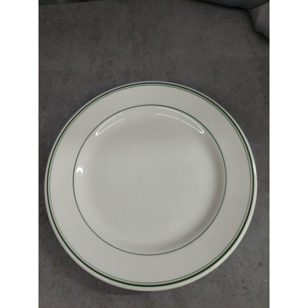 Sterling Restaurant Dinner Plates Green Stripe Per Plate 9 inch PER PLATE